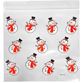 Set of 180 Christmas Holiday Treat Bags with Zip Lock, 3 Assorted Styles (180)