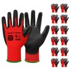 Safety Work Gloves PU Coated, 12 Pairs Seamless Knit Gloves