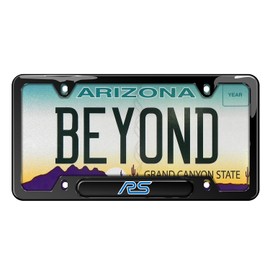 iPick Image Compatible with Ford Focus RS Black Nameplate Black 50 States Stainless Steel License Plate Frame