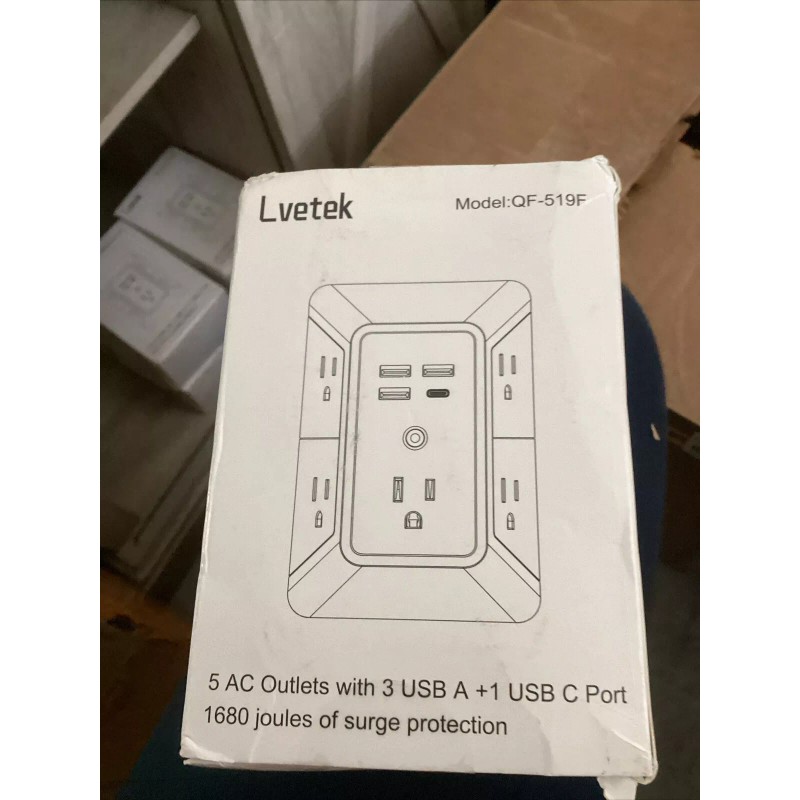 Lvetek 4 in 1 5 AC Outlets Surge Protection Lvetek