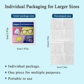 Glasses Wipes Lens Cleaner- -Moistened Individual Wrapped Eye Glasses Cleaning Wipes | Glasses Cleaner Safely Cleans Glasses, Sunglasses, Phone Screen, Electronics & Camera Lens (White -400)