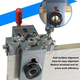 LOCADENCE Self Centering Doweling Jig, Accurate Dowel Jig Kit, Dowel Jig Drill Hole Guide Locator, Aluminium Alloy Drilling Tool Set Kit for Woodworking