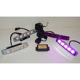 Auto Direct Save Purple and White Funeral DRL Strobe Kit High Power LED Pyramid (Purple and White)