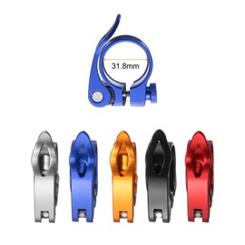 HARFINGTON 2pcs Bike Seat Post Clamp 31.8mm Bicycle Clamp Aluminum Alloy Quick Release Seat Post Collar for Diameter 27.2 to 28.6mm Bicycle Mountain Road Bike Tube, Blue