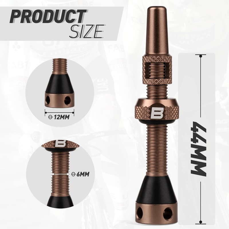 BWSHLF Tubeless Presta Valve Stem 40/44/55/60/65/70/80/100 mm, Super Light Aluminum,