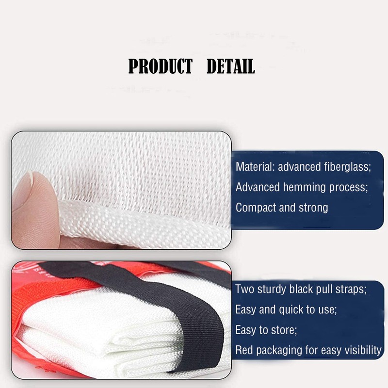 TONYKO Fiberglass Fire Blanket for Emergency Surival, Flame Retardant Protection