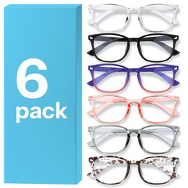 MIGSIR 6 Pack Blue Light Blocking Glasses for Women Men – Stylish Computer & Gaming Glasses, Fashion Square Frame Eyewear