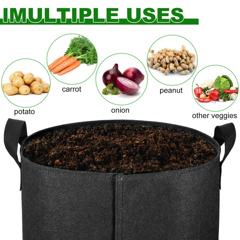 OPPOLIFE 4-Pack 10 Gallon Potato Grow Bags with Flap Window,