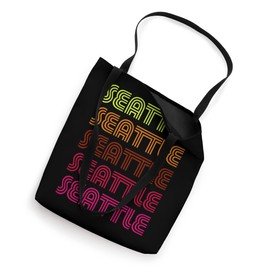 Retro Seattle Washington Inline Font Disco Design Vintage Tote Bag