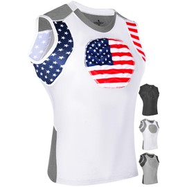 Exxact Sports Youth Baseball Chest Protector, Sternum Guard, Softball Girls (Patriot, YXL)