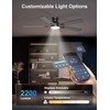 Phylluz 52'' Black Flush Mount Ceiling Fan with Lights for