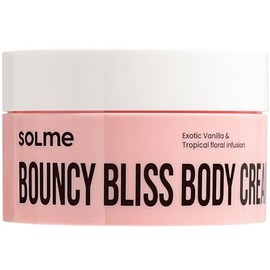 SOLME Crema Corporal Bouncy Bliss | Manteca Corporal Reafirmante Con Aceite De Coco Y Jojoba, Colágeno Y Extracto De Aguacate | Piel Radiante | Aroma A Melocotón Y Vainilla | K-Beauty, 6.76 Onzas Líqu
