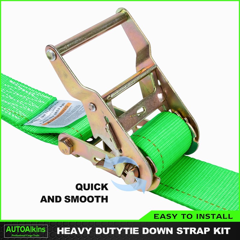 AUTOAlkins Wheel Chock Tie Down Kit, 4,500lb Break Strength, Trailer