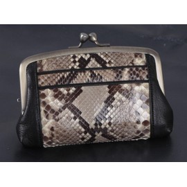 Genuine Leather Python Wallet, Wallet, Coin Purse, Coin Purse, Python, Snakeskin, Python, Snakeskin, Men's, Women's, Unisex, Made in Japan, Easy to Use, Heavy Feel, Luxury, Adult, Smooth, Unique,