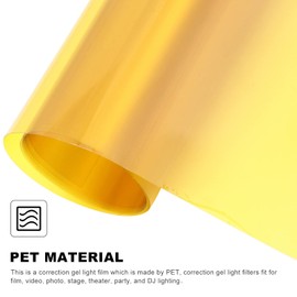 UKCOCO Gel Filter for Flash Light: Yellow Film, Colour Transparent, Plastic Sheets, Correction Gel, Light Filter for Strandio Stando Sturole LED VIGHT