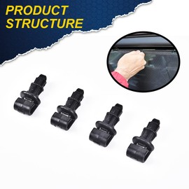 CHEDA Sun Shade Hook Clip Kit Compatible with 2005 2006 2007 2008 2009 2010 Honda Odyssey Sliding Door Black(4 Pack)