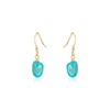 Turquoise Raw Nugget Earrings in 14k Gold Fill