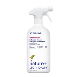 ATTITUDE Bathroom Cleaner Spray, EWG Verified, Plant-Based & Vegan, Safe for Bathroom Surfaces, Tiles, Tubs, Shower Walls, and Grout, Unscented, 27.1 Fl Oz