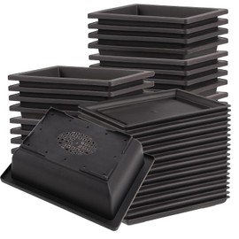 MOUYAT 20 Pack 6.5 Inch Bonsai Training Pots, Rectangular Plastic Bonsai Tree Pot with 20 PCS Trays, Bonsai Planter Succulent Flower Containers for Garden, Indoor and Ooutdoor