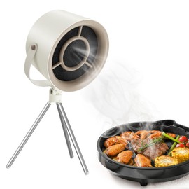 OQIMAX Desktop Portable Kitchen Exhaust Fan Portable Range Hood Desktop Range Hood Small Indoor Range Hood with 3 Speed 5 Changeable Filter 1200 Pa Suction for Indoor BBQ Hot Pot Cooking