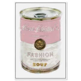 The Oliver Gal Artist Co. Fashion and Glam Framed Wall Art Canvas Prints 'Fashion Soup Pink' Soup Can