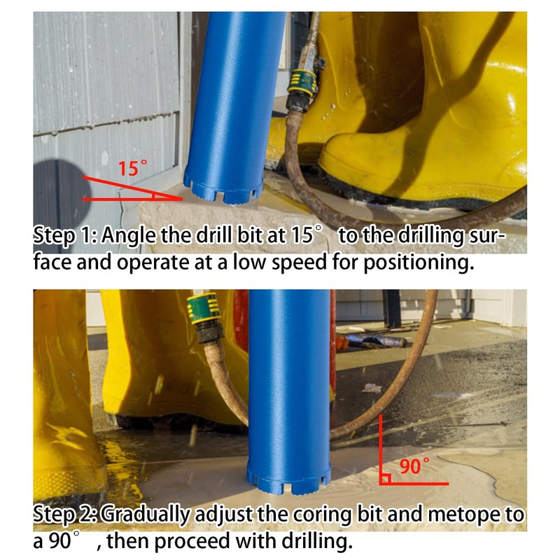 LCubro 3" Wet Core Drill Bits with 1-1/4"-7 Thread Featuring