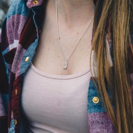 Philip Jones Pave Initial Necklace Letter J Created with Zircondia® Crystals