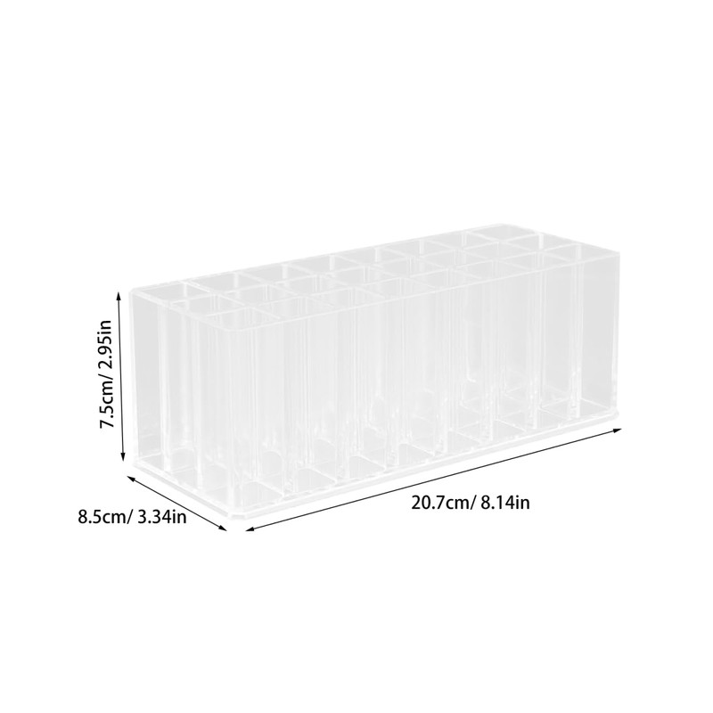 ULTECHNOVO Lipstick Organizer - 24 Grids Lipsticks Holder - Clear