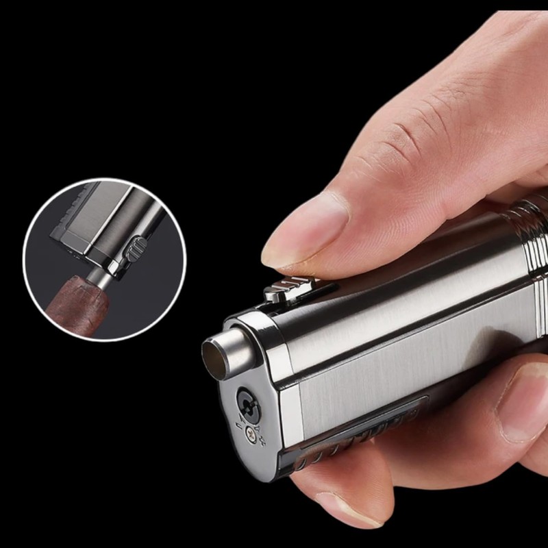 NIVEK Cigar Lighter, Triple Jet Flame Butane Torch Lighters, Refillable