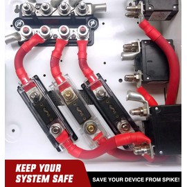 Nilight 2PCS 200A ANL Fuse Holder ANL Blade Fuse 4PCS 5/16" Copper Wire Lugs for 0 2 4 AWG Cables Used for car Audio Amplifier High Current Applications