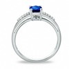 Tirafina Cushion Cut Lab Created Blue Sapphire with Lab-created White