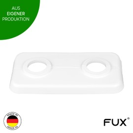 Double Heating Pipe Rosette, Colours and Sizes, 2-Piece Heating, Pipe Cover, Cover Rosettes, Trim, Radiator Rosettes, White Polypropylene, White (16 mm)