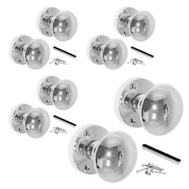 Betley Butterfly Victorian Interior Door Knobs, Polished Chrome, 4 Pairs with Fixings, Mortice Sprung Design Door Knob 56mm