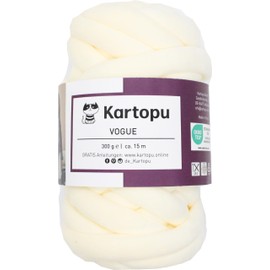 Chunky Yarn 300 g Knaul, Approx. 15 m Running Length – Elegant Velvet-like Look – Hand Knitting Yarn for Fashionable Bags, Blankets, Baskets – Finger Knitting – Colour (Antique White)