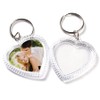 Ericotry 25PCS Heart Shaped Acrylic Blank Photo Keychains Double Sided