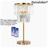 Bedside Lamp for Bedroom, Gold Crystal Table Lamp 18 Inches,