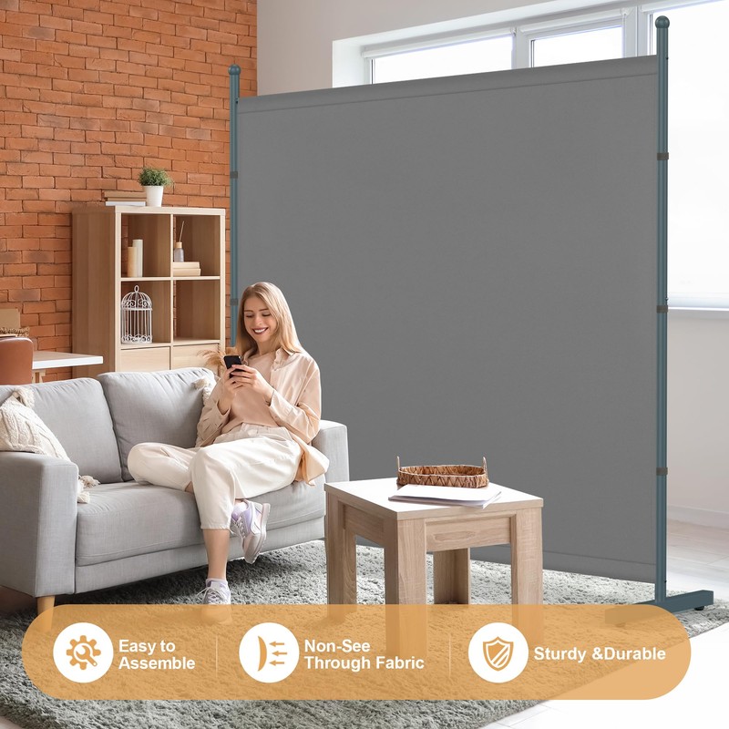 Room Divider Single Panel, 6FT Large Privacy Screen for Room