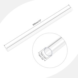 sourcing map Acrylic Pipe Rigid Round Tube Clear 13mm ID 15mm OD 305mm for Lamps and Lanterns,Water Cooling System