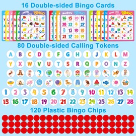 Alphabet Letter Bingo Cards ABC and 123 Number Bingo Cards Uppercase Lowercase Number Bingo Cards ABC Bingo Classroom Home Activity Learning Education Supplies
