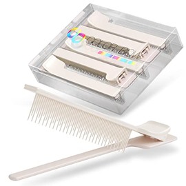 ColorBow Teasing Clip Comb (5 Pack) Hair Coloring Styling Tools for Highlights Balayage Ombré Trimming Cutting Flat Iron Guide - Hair Straightener Comb - Flat Iron Comb - Straightening Comb