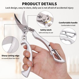 Kitchen Scissors For Food Tongs For Cooking Set-All-Purpose Heavy Duty Shears，Tongs for Serving Food with Wooden Handle,Versatile Cooking Tools For Every Kitchen 304 Stainless Steel