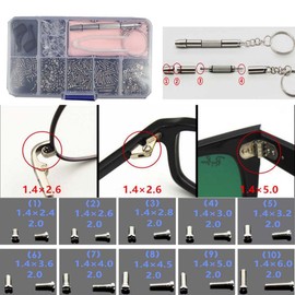 Eyeglass Repair Tool kit with Screws Assortment, Glasses Accessories Maintenance Tool Box Small Screw Knife Accessories, Suitable for Eye Glass Sunglasses Repair