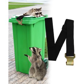 Whtawtaw Bear Proof Trash Can Lid Lock, Universal Adjustable Garbage Can Locks for Raccoons Squirrels Dogs, No-Drill Trash Bin Security Strap Outdoor to Prevent Animals and Strong Winds