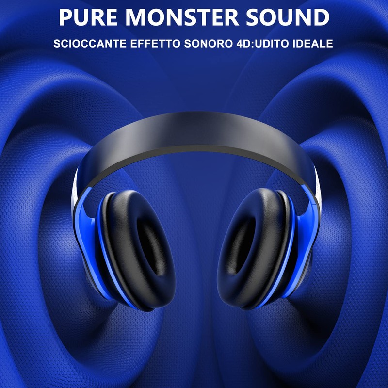 Rebocico Wireless Headphones, 6 EQ Modes,Headphones Wireless, 65 Hours Playtime