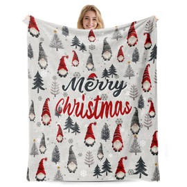 Luxury Christmas Blanket, Premium Ultra Soft Warm Winter Christmas Throw Blanket, Cozy for Couch Sofa Bedroom Festive Holiday Decoration Gift 50 x 60 inches (Gnome-Christmas Blanket)