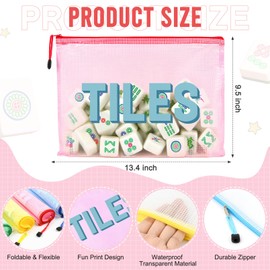 Mahjong Tile Bag Mahjong Bags for Tiles Mahjong Storage Bags with Zipper Racks Waterproof Mah Jong Gifts Accessories Card Holder Pouch