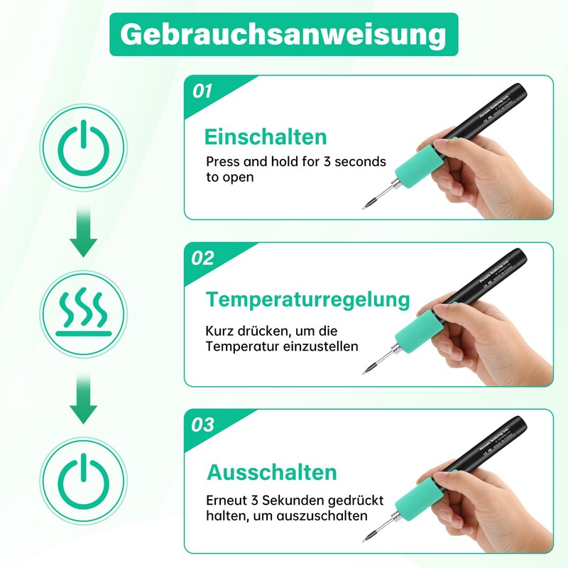 Daakro Wireless Soldering Iron Set - Lötkolben Set With Stand,