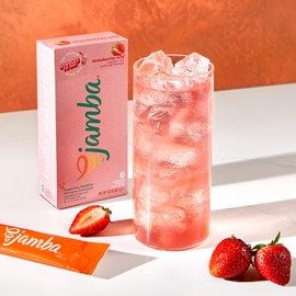 Jamba Singles To Go! Strawberries wild smoothie-inspired powdered drink mix packets, 6-Count, aspartame free, just add water