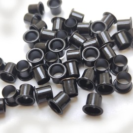 200pcs #8-9-8.4mm (.294 Length Under Flange x 1/4" Outside Diameter) Black Brass Color Eyelets Rivets for 0.08" Kydex Holster（Black Color