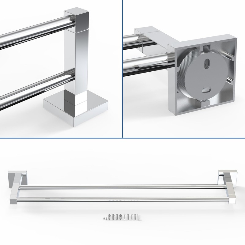 RUACQ Double Towel Bar, 24 Inch Towel Racks for Bathroom